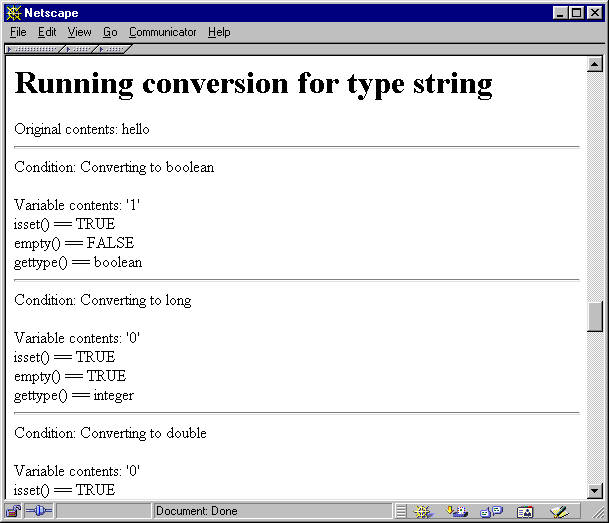 PHP の型変換の挙動